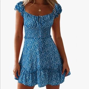 Blue boho dress